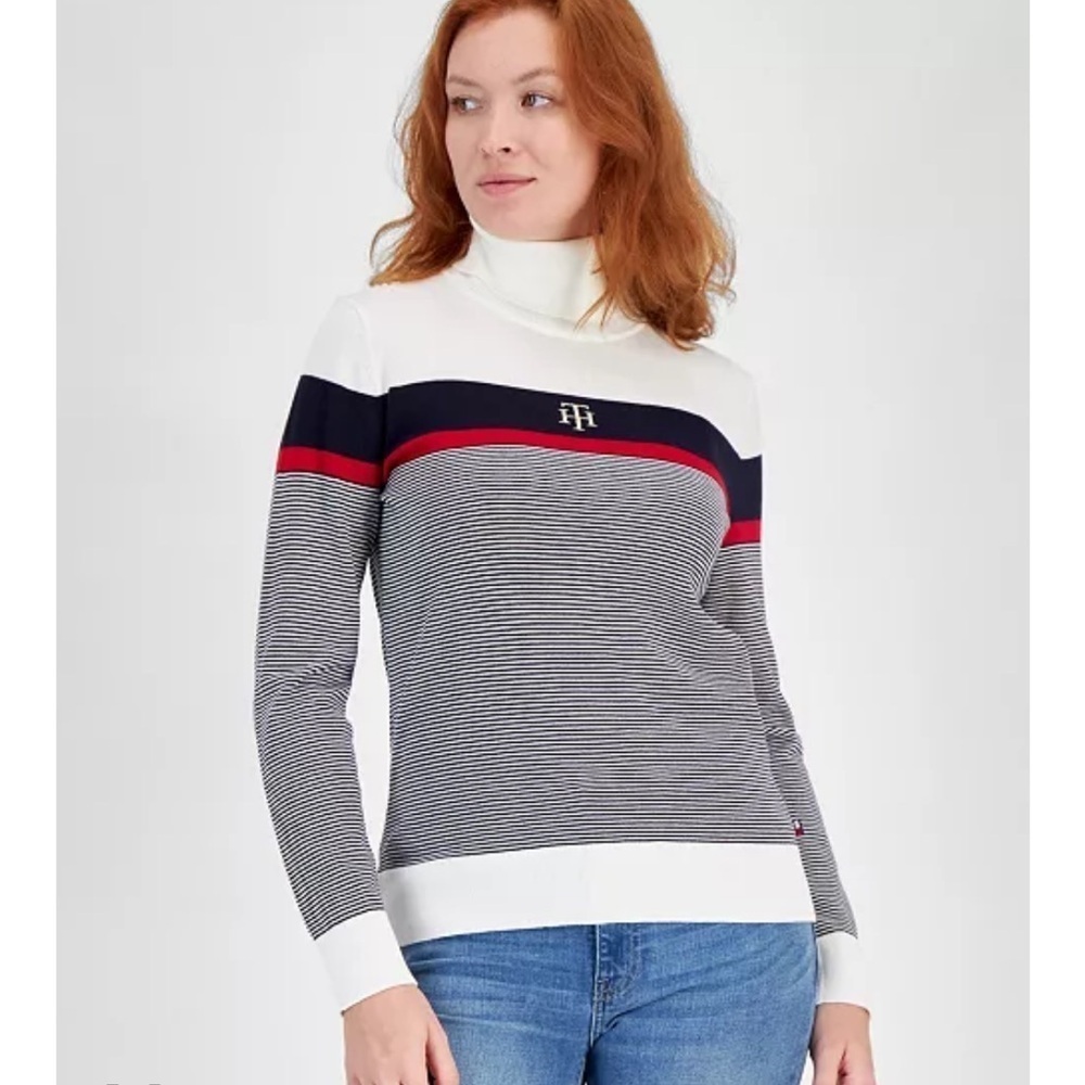Tommy Hilfiger
Women's Logo-Stripe Turtleneck Sweater
